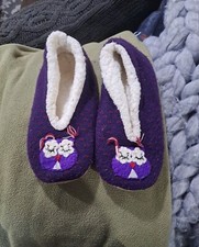 Girls Purple Owl Slippers Size 2