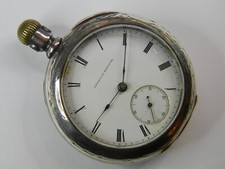 VINTAGE 1872 WALTHAM 18S 1857 COIN SILVER POCKET WATCH - EXC FINE DIAL - REPAIR
