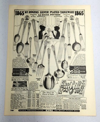 1927 Sears Roebuck Catalogue 1865 Rogers Silver Plated Tableware