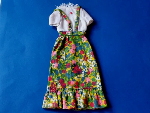 Vintage BARBIE STEFFIE PJ Doll DRESS Best Buy #8620 Fancy in Flowers 1970's