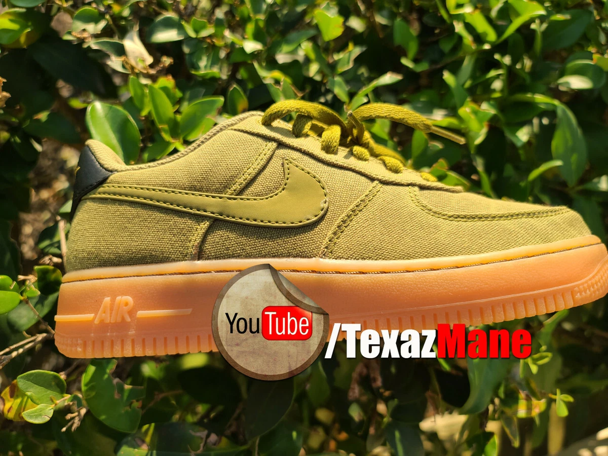 Nike Air force 1 lv8 4.5y GS, DS green, tan, gum bottom, canvas,school shoe