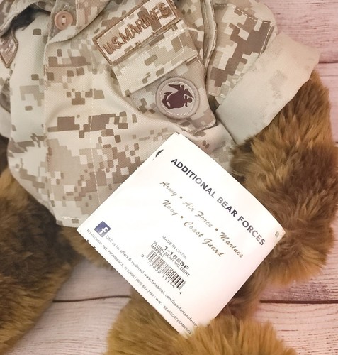 Vintage 1989 New Bear Forces Of America Camo Soldier Marines Plush 18” barrere - Picture 3 of 7