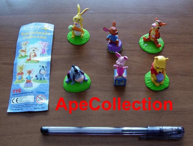 DISNEY Tomy Set 6 Figure WINNIE THE POOH BOBBLE HEAD Eeyore Tiger Pimpi