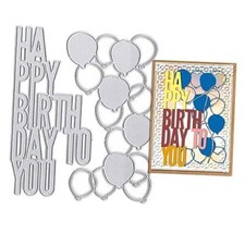 Birthday Balloons Die Cuts for Card Making, Happy Style 1: birthday balloon