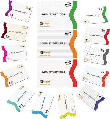 Set de viaje de 15 RFID con codificación por colores | Prevención del robo de id