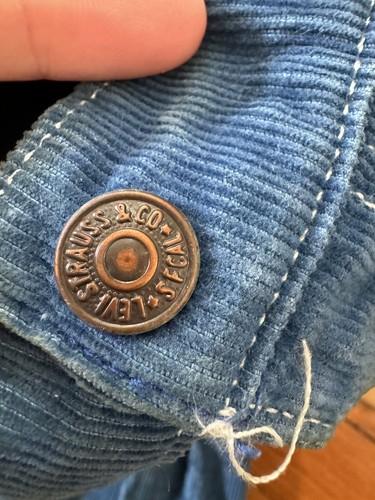 VINTAGE 1973 LEVI'S KIDS JEANS - Blue CORDUROY SIZE 19x18 - Picture 18 of 18