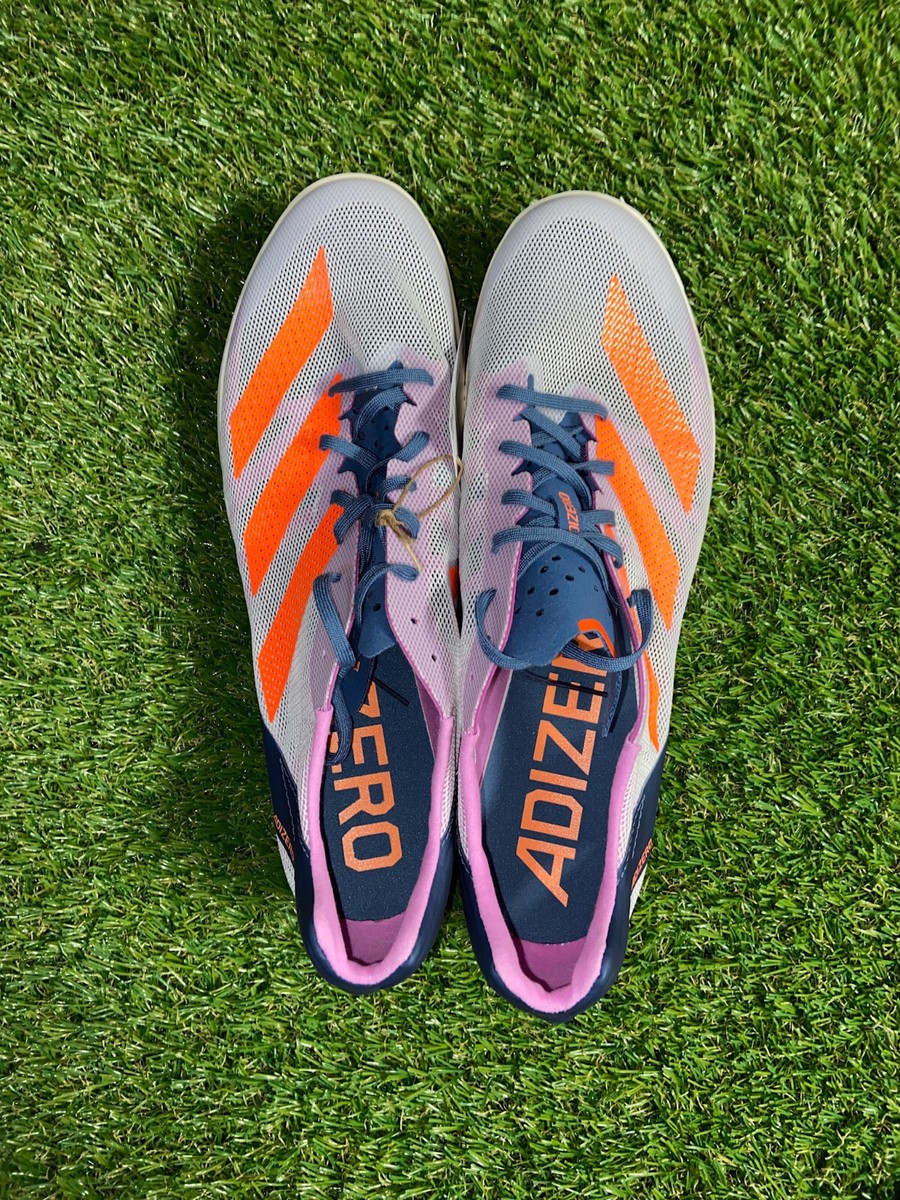 Men Adidas Adizero Avanti TYO Distance Track Spikes Gray Orange Sz