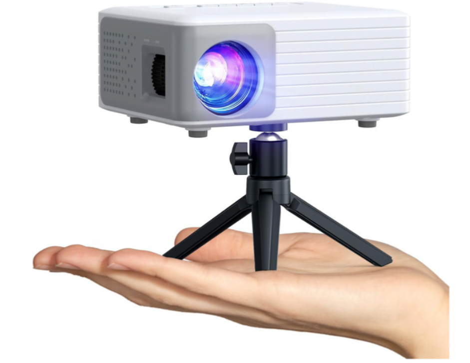 Mini Projector, AKIYO O1 2025 Upgraded 15000 Lumen 50% Zoom, ±50° Auto Keystone