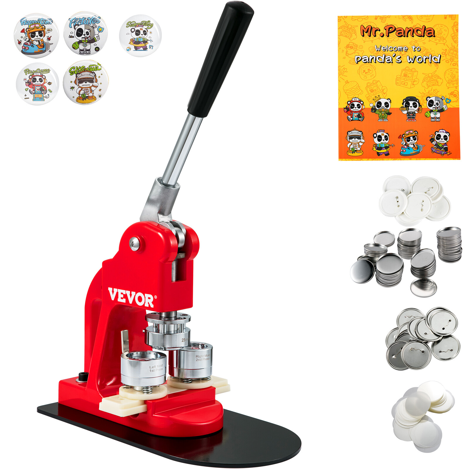 VEVOR Kit Fustellatrice Manuale Badge Punzonatrice Spillo Rotondi Diametro 25mm