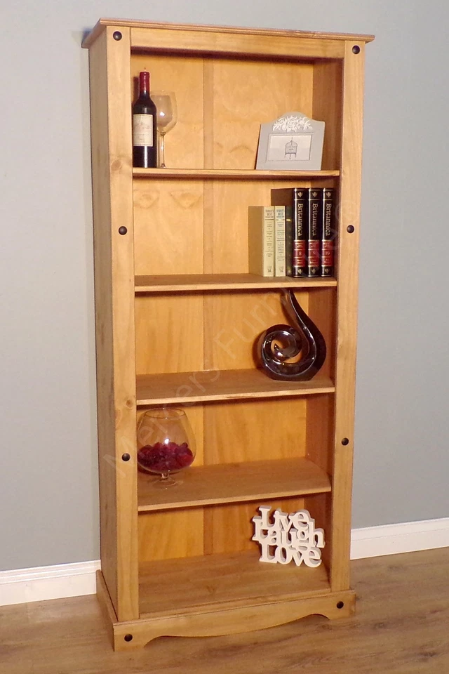 Corona Bookcase Large Tall 5 Shelf Display Unit Solid Pine by Mercers Furniture® - Image 3 of 4