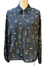 Liz Claiborne Liz Golf 1/2 Zip All Over Print Golfers Jacket Sz Medium EUC
