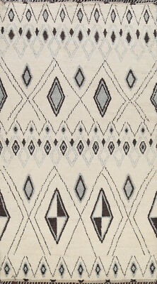 Abstract Moroccan Berber Oriental Area Rug Vegetable Dye Handmade Plush Wool 6x9