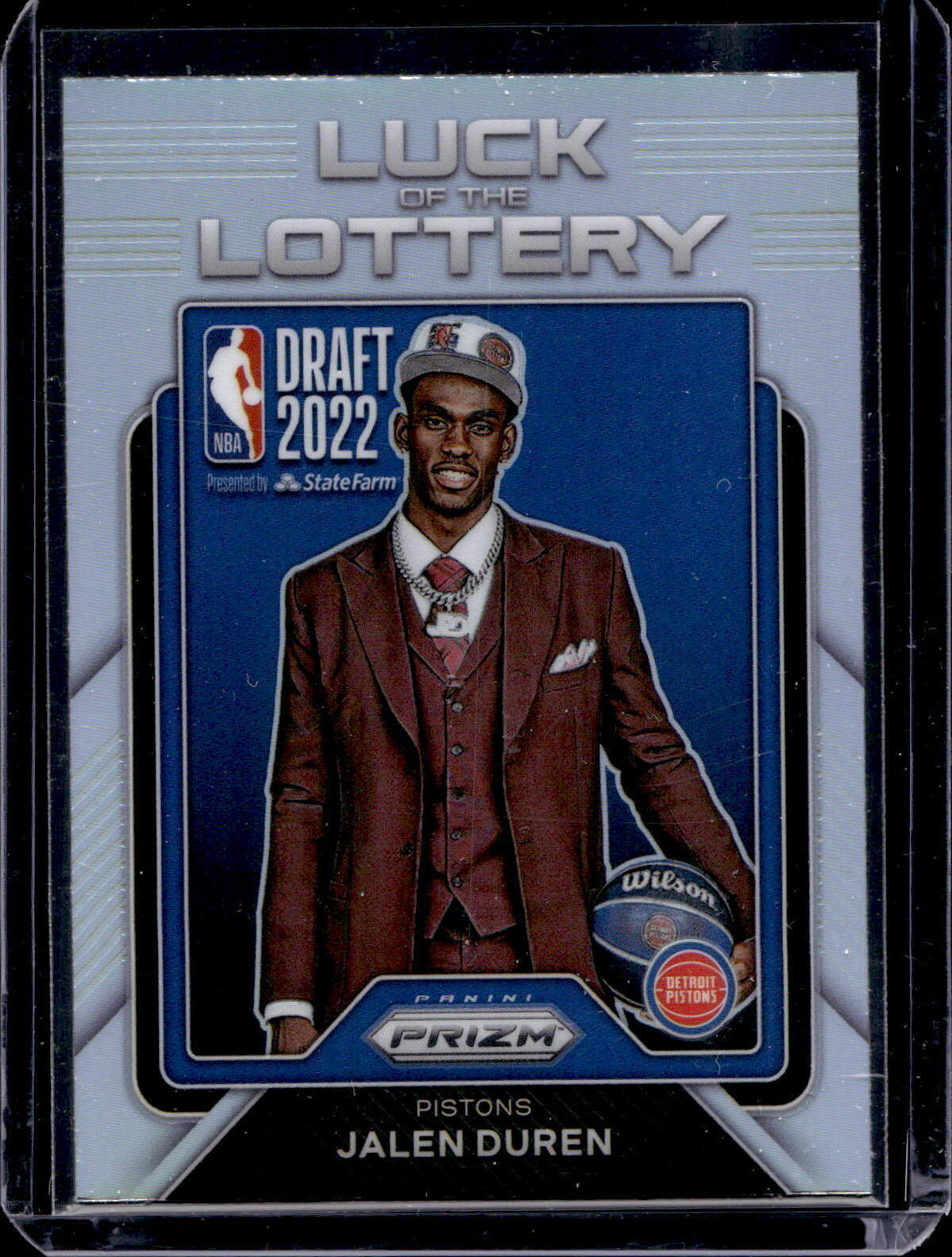2022-23 Panini Prizm #14 Jalen Duren Luck of the Lottery Prizms Silver