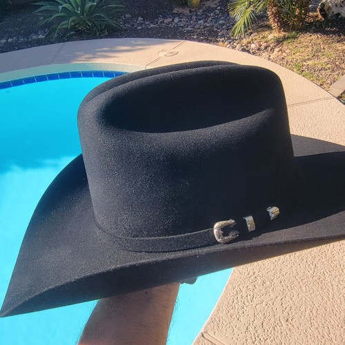 Vintage Stetson 6X Beaver Cowboy Hat Size 7 Color Black Rancher - Picture 5 of 11