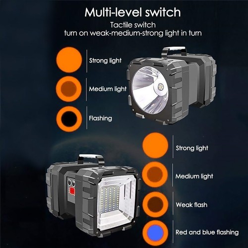 Handheld 100000LM LED Spotlight Flashlight USB Rechargeable Torch Searchlight AU - Picture 7 of 12