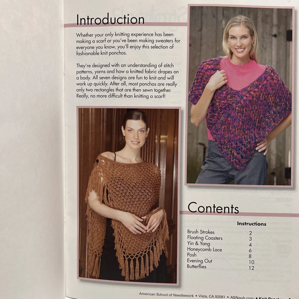 Knit Ponchos George Shaheen American School Of Needlework 1377 7 Designs - Image 3 of 4
