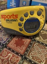 Sony Walkman Yellow FM/AM Sports Radio SRF M78 With Slap Wrist Arm Band Strap