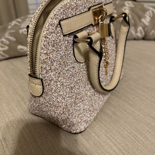 Aldo gold sparkly handbag with lock and key decoration - 第 3/11 張圖片