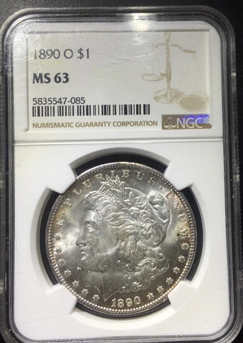 1890 O Morgan Silver Dollar NGC MS-63 Edge Toning Rarer Date