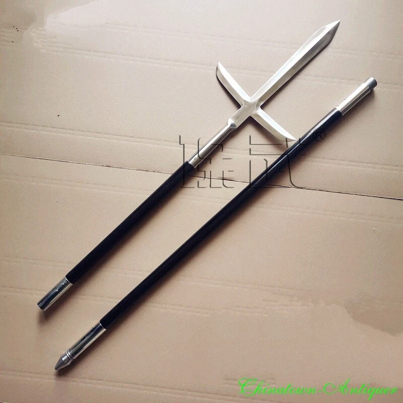 Japanese Spear Yari Jumonji Kung Fu Polearm Cross Hook Sword Lance Voulge #0643 - Image 2 of 4