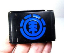 Element Skateboards Belt Buckle Black Painted Steel Blue Enamel Logo 2 5/8" NICE