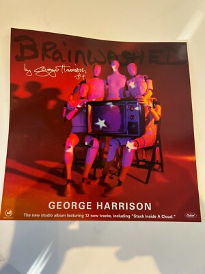 GEORGE HARRISON Brainwashed Window Sticker PROMOTIONAL NEW 10BY10 INCH CAPITOL