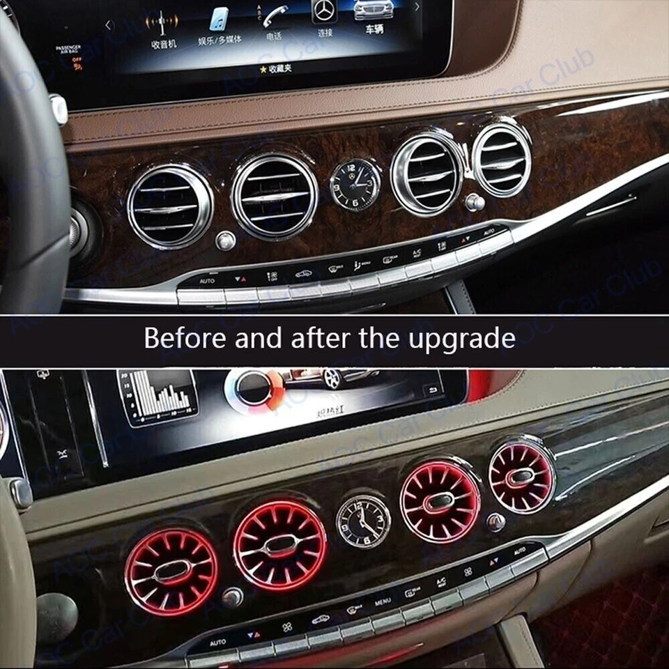 7/64 Color Air Vent Ambient LED Light For Mercedes-Benz W222 S-Class S550 500 63 - Image 3 of 4