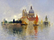 CHURCH by R. Santoro water lake Tile Mural Kitchen Wall Backsplash Ceramic 10x8