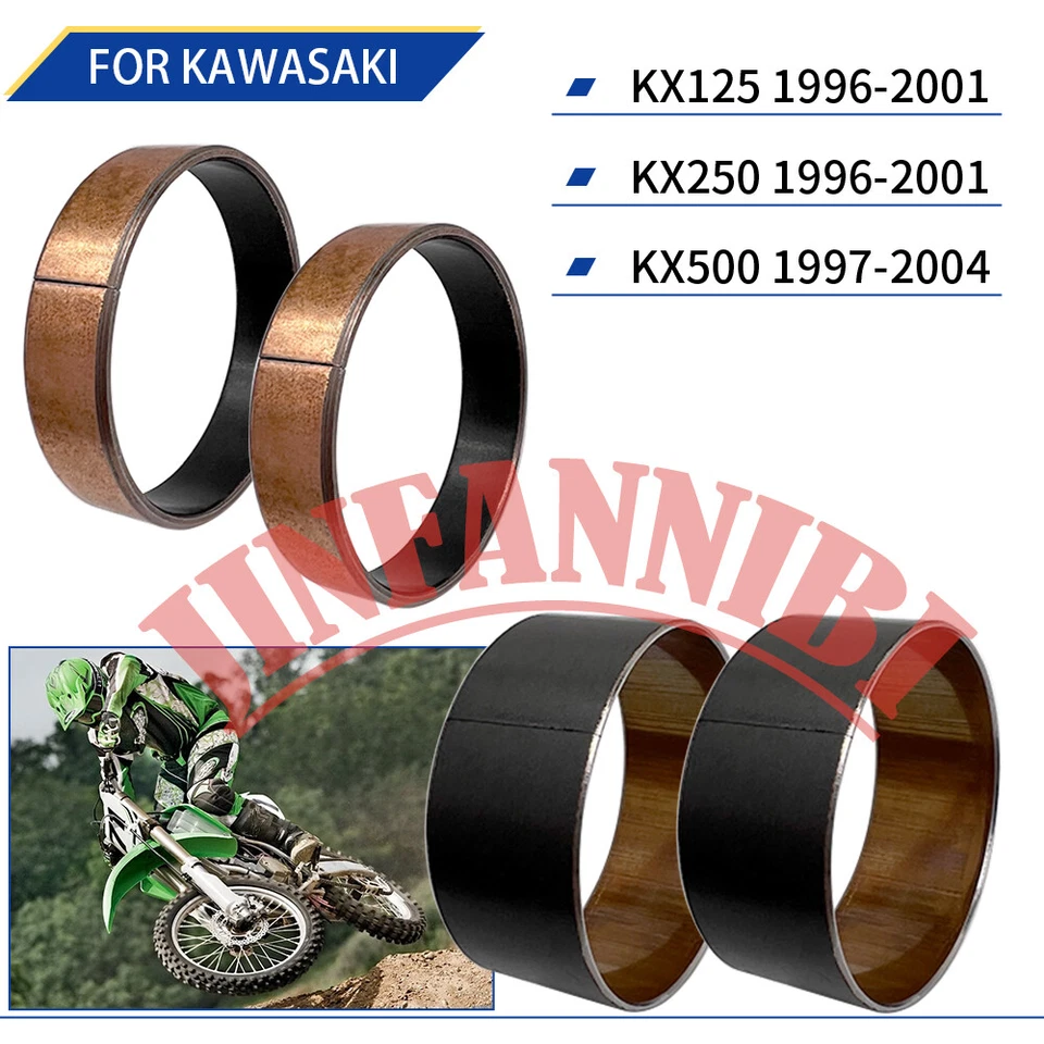 Fork Bushing Dust Oil Seals Rebuild Kit For Kawasaki KX125 KX250 1996-2001 KX500 Foto 4 de 4