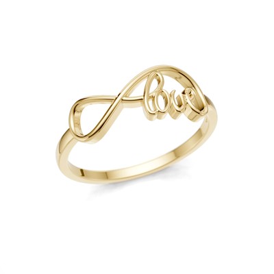 Eleganter Unendlichkeit Ring mit Love (Gelb-, Weiß-, Roségold)8K/14K/18K PARGOLD
