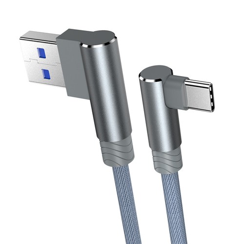 90 Degree Elbow USB A to USB C Cable Type C Fast Charging Data Cord for Samsung - Picture 13 of 15