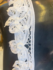 5 Yards Piece White Cotton Battenburg Edge Lace 2 1/4” for clothing / drapery