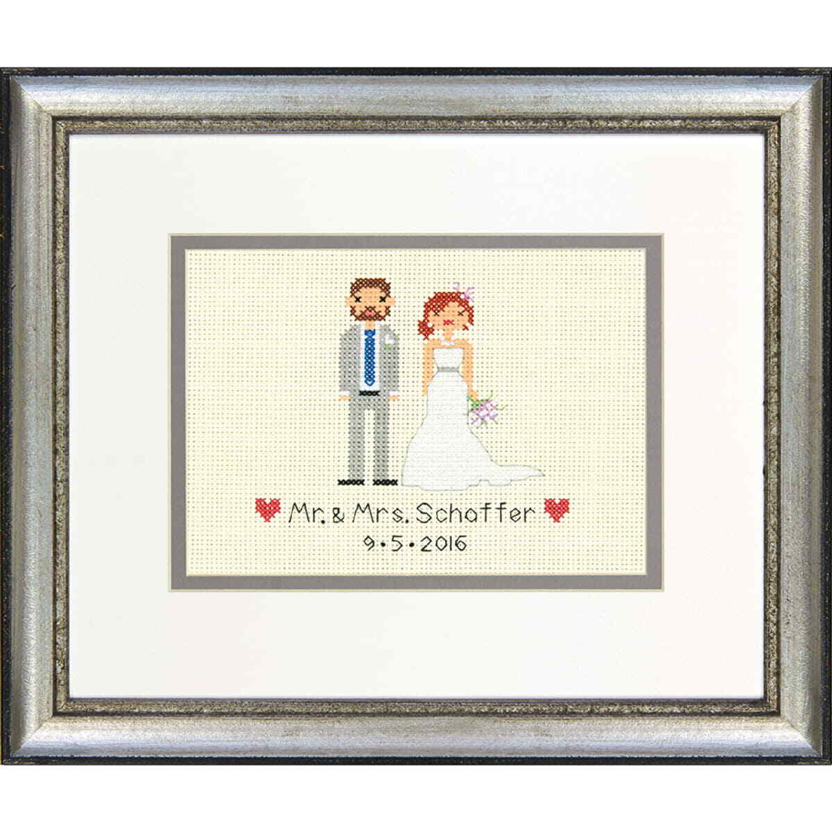 Dimensions counted cross stitch kit ""Wedding Rec. Bride & Groom"", 17,7x12,7cm, D