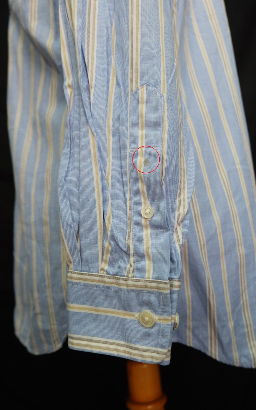 Faconnable Button Down Light Blue Striped Cotton … - image 7