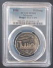 VIETNAM Cu-Ni 10 DONG UNC COIN 1988 YEAR KM#37.1 DRAGON SHIP PCGS GRADING MS68