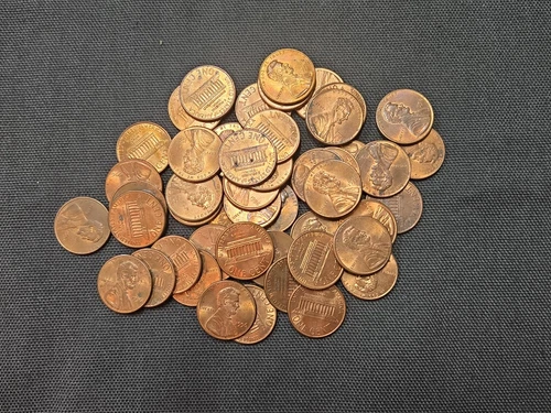 1996 P Lincoln Memorial Cent Roll 50 circulated coins