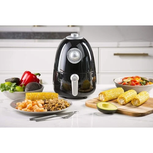 Freidora de aire compacta Modernhome CAAB-847 2,1 qt con libro de recetas - negra Foto 2 de 4