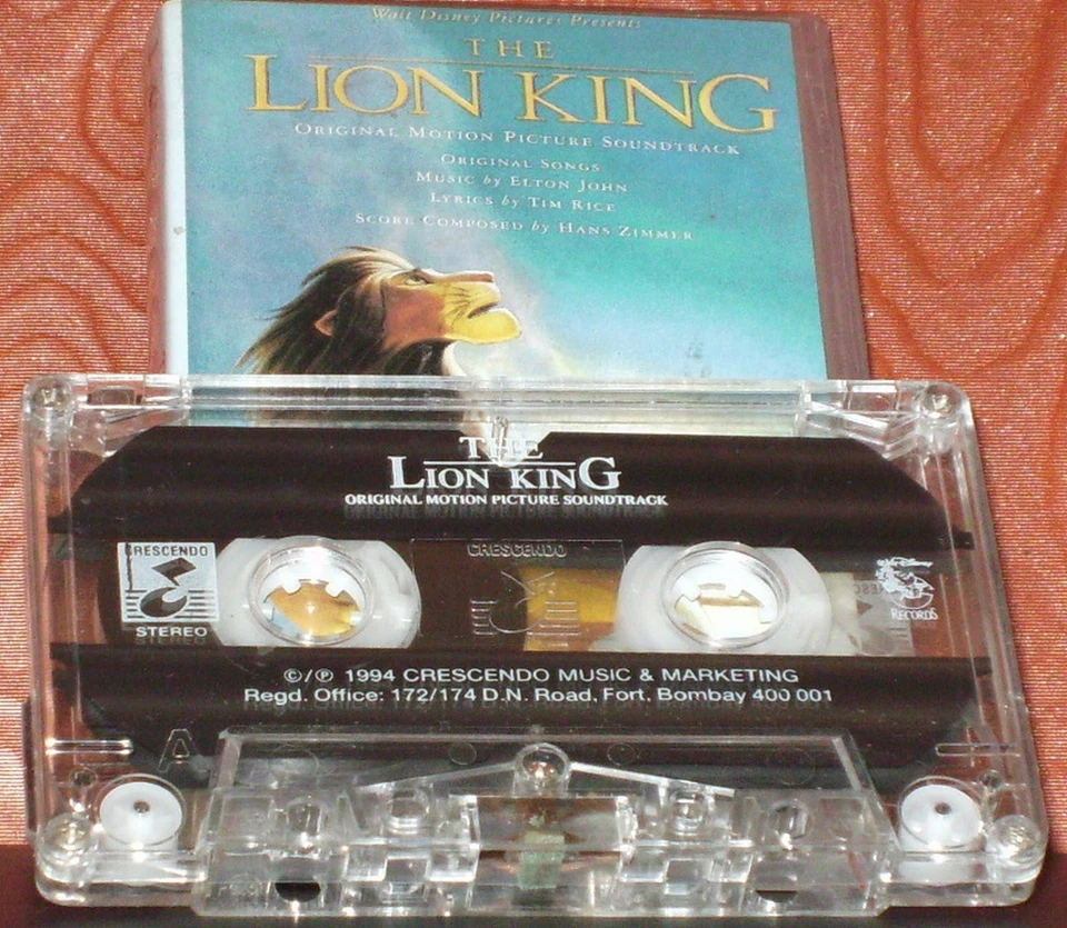  Elton John Tim Rice Hans Zimmer ‎The Lion King CASSETTE ALBUM  Soundtrack India - Image 2 of 4