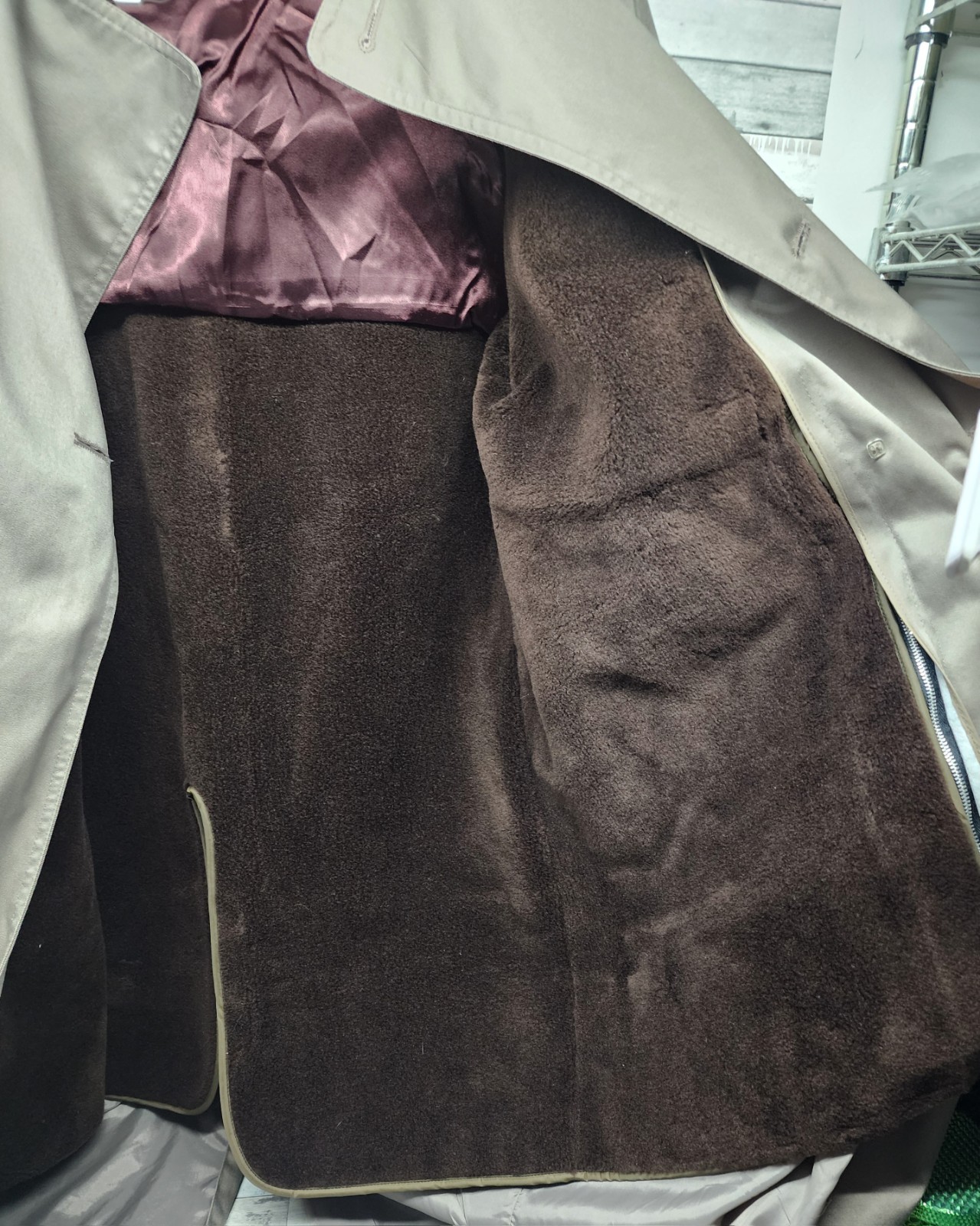 Vintage London Fog Towne Trench Coat Mens 44 Long Double Breasted Liner Belted