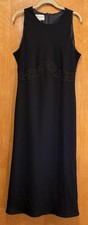 VTG Evan Picone Womens Lace Waist Insert Black Midi Dress Black Sz 14