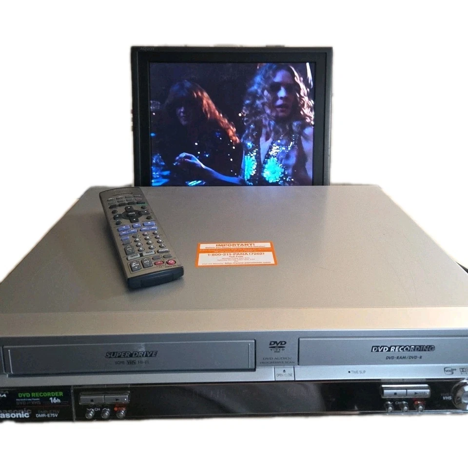 Panasonic DMR-E75V DVD VCR Combo Grabadora Doble Vía Doblaje Control Remoto Probado Funciona Foto 3 de 4