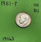 1951 Roosevelt Dime 10c BU Uncirculated Mint State 90% Silver