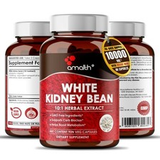 White Bean Kidney Extract Weight Loss Carb Blocker 10000mg 90 Capsules