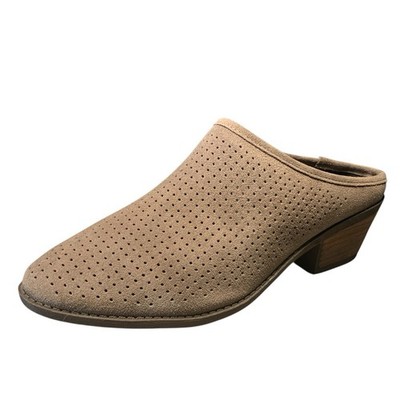 Me too Zadee Size 9M Women's Taupe Western Slide Round Toe Block Heel Comfort