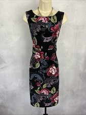Dress UK 12 Floral Sleeveless Party Evening Cocktail Formal Guest Occasion