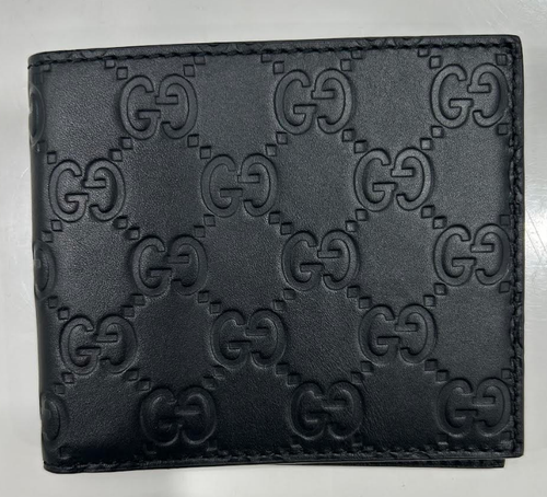 Gucci Geldbörse Herren Schwarz BiFold Guccissima GG