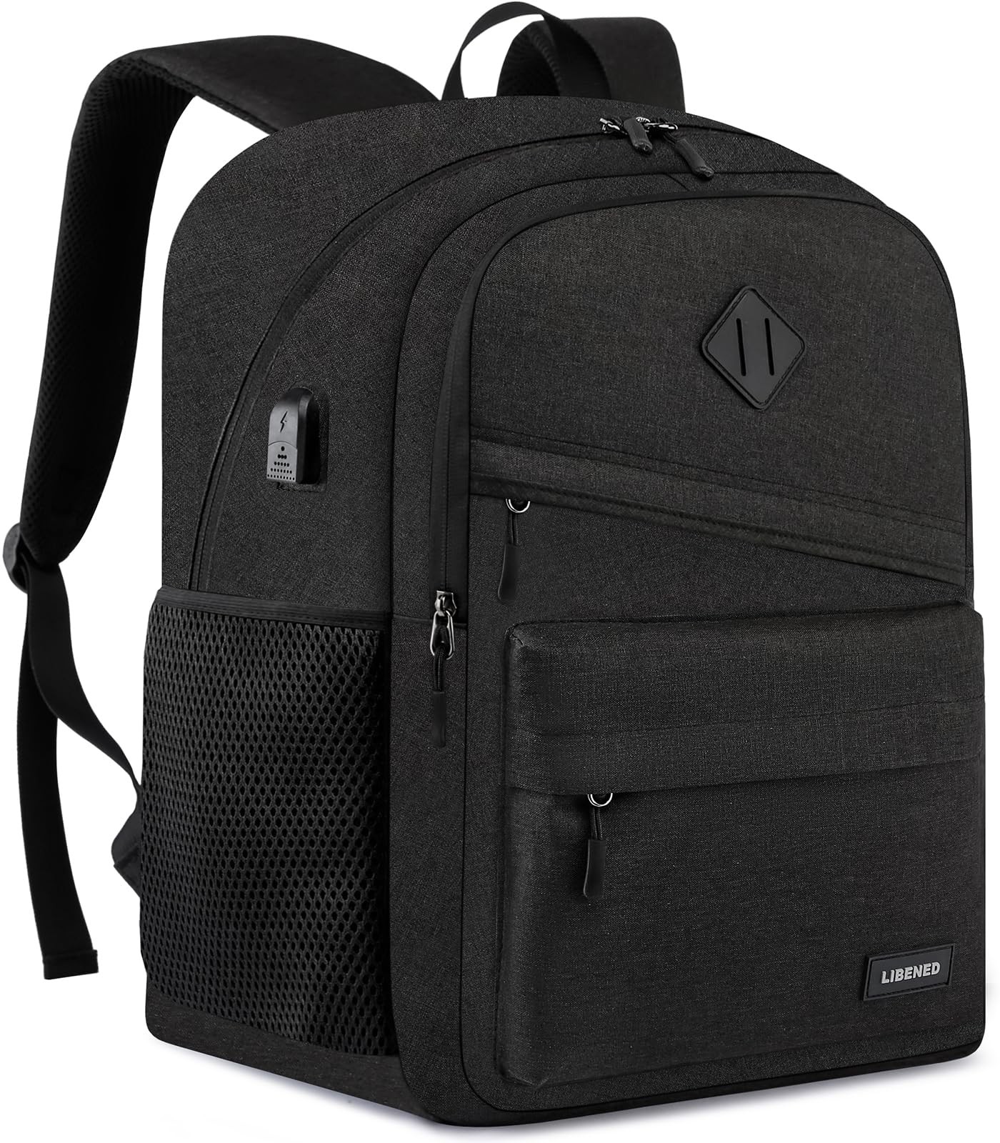 Teen Boys School Backpack with 15.6 Inch Laptop Compartment and USB Charging Port