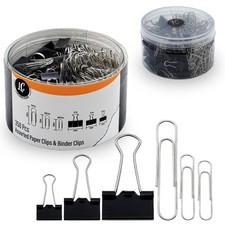 350 Pack Paper Clips and Binder Clips by Binders Paperclips Sizes in Conta...