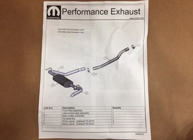 KIT DE ESCAPE TRASERO PARA FIAT 500X CAT 2016-2018 82215013 - NUEVO OEM 82215013 Foto 4 de 4