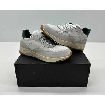 Clae Men's Topanga Sneaker White Leather Trekking Green Size 8 NIB #02S